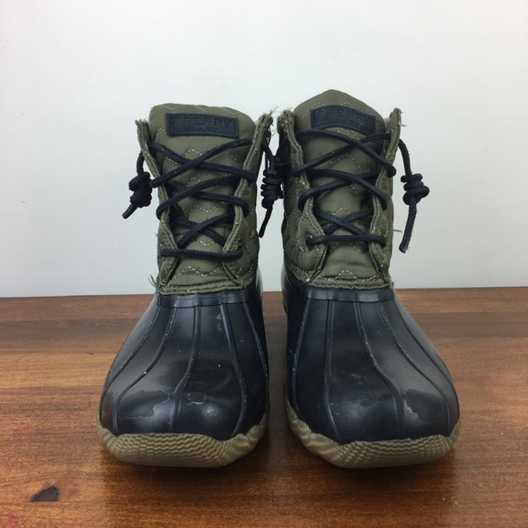 Sperry Women's Saltwater Duck Boots Green Quilted Size 7 Side Zip STS84369. - Picture 3 of 14